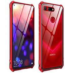 Luxury Aluminum Metal Frame Mirror Cover Case 360 Degrees T03 for Huawei Honor View 20 Red