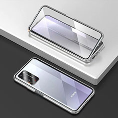 Luxury Aluminum Metal Frame Mirror Cover Case 360 Degrees T03 for Huawei Honor X10 5G Silver