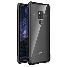 Luxury Aluminum Metal Frame Mirror Cover Case 360 Degrees T03 for Huawei Mate 20 X 5G Black