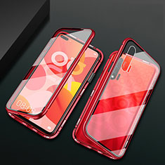 Luxury Aluminum Metal Frame Mirror Cover Case 360 Degrees T03 for Huawei Nova 6 Red