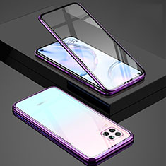 Luxury Aluminum Metal Frame Mirror Cover Case 360 Degrees T03 for Huawei Nova 6 SE Purple