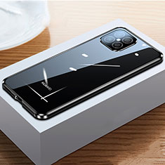 Luxury Aluminum Metal Frame Mirror Cover Case 360 Degrees T03 for Huawei Nova 8 SE 5G Black