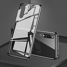Luxury Aluminum Metal Frame Mirror Cover Case 360 Degrees T03 for Huawei P20 Black
