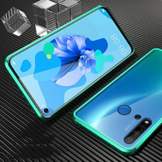 Luxury Aluminum Metal Frame Mirror Cover Case 360 Degrees T03 for Huawei P20 Lite (2019) Cyan