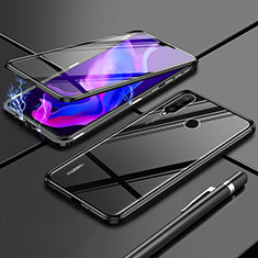 Luxury Aluminum Metal Frame Mirror Cover Case 360 Degrees T03 for Huawei P30 Lite XL Black