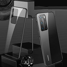 Luxury Aluminum Metal Frame Mirror Cover Case 360 Degrees T03 for Huawei P40 Black
