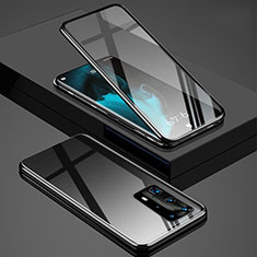 Luxury Aluminum Metal Frame Mirror Cover Case 360 Degrees T03 for Huawei P40 Pro+ Plus Black