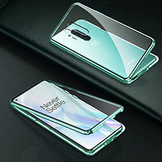 Luxury Aluminum Metal Frame Mirror Cover Case 360 Degrees T03 for OnePlus 8 Pro Green