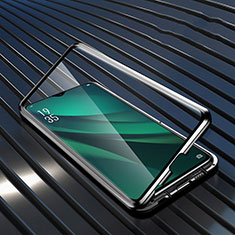 Luxury Aluminum Metal Frame Mirror Cover Case 360 Degrees T03 for Oppo RX17 Pro Black