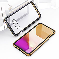 Luxury Aluminum Metal Frame Mirror Cover Case 360 Degrees T03 for Samsung Galaxy S10e Gold