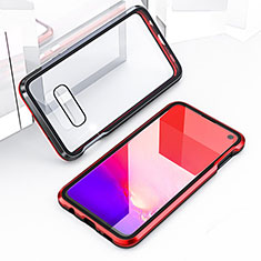 Luxury Aluminum Metal Frame Mirror Cover Case 360 Degrees T03 for Samsung Galaxy S10e Red