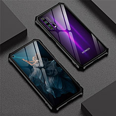 Luxury Aluminum Metal Frame Mirror Cover Case 360 Degrees T04 for Huawei Honor 20 Pro Black