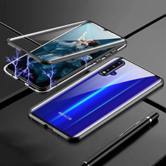 Luxury Aluminum Metal Frame Mirror Cover Case 360 Degrees T04 for Huawei Nova 5 Black