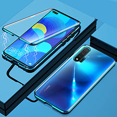 Luxury Aluminum Metal Frame Mirror Cover Case 360 Degrees T04 for Huawei Nova 6 5G Blue