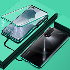 Luxury Aluminum Metal Frame Mirror Cover Case 360 Degrees T04 for Huawei Nova 6 5G Green