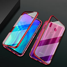 Luxury Aluminum Metal Frame Mirror Cover Case 360 Degrees T04 for Huawei P Smart+ Plus (2019) Red