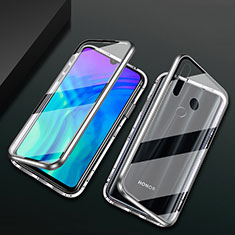 Luxury Aluminum Metal Frame Mirror Cover Case 360 Degrees T04 for Huawei P Smart+ Plus (2019) Silver