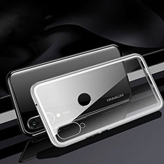 Luxury Aluminum Metal Frame Mirror Cover Case 360 Degrees T04 for Huawei P30 Lite New Edition White