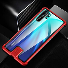 Luxury Aluminum Metal Frame Mirror Cover Case 360 Degrees T04 for Huawei P30 Pro New Edition Red