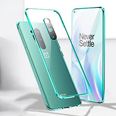 Luxury Aluminum Metal Frame Mirror Cover Case 360 Degrees T04 for OnePlus 8 Pro Green