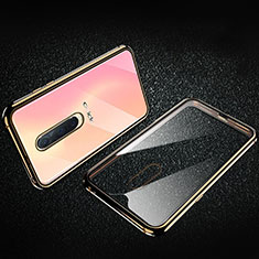 Luxury Aluminum Metal Frame Mirror Cover Case 360 Degrees T04 for Oppo RX17 Pro Gold