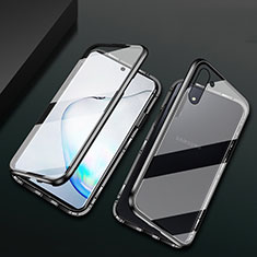 Luxury Aluminum Metal Frame Mirror Cover Case 360 Degrees T04 for Samsung Galaxy Note 10 5G Black