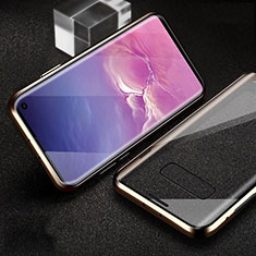 Luxury Aluminum Metal Frame Mirror Cover Case 360 Degrees T04 for Samsung Galaxy S10e Gold
