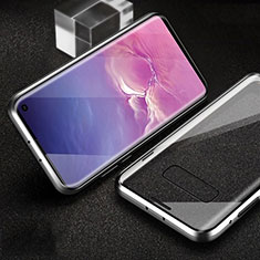 Luxury Aluminum Metal Frame Mirror Cover Case 360 Degrees T04 for Samsung Galaxy S10e Silver