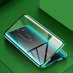 Luxury Aluminum Metal Frame Mirror Cover Case 360 Degrees T04 for Xiaomi Redmi Note 8 Pro Green