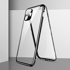 Luxury Aluminum Metal Frame Mirror Cover Case 360 Degrees T05 for Apple iPhone 11 Pro Black