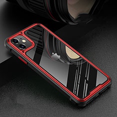 Luxury Aluminum Metal Frame Mirror Cover Case 360 Degrees T05 for Apple iPhone 11 Red