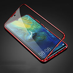 Luxury Aluminum Metal Frame Mirror Cover Case 360 Degrees T05 for Huawei Mate 20 Red