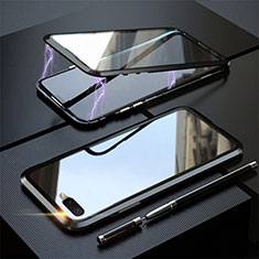 Luxury Aluminum Metal Frame Mirror Cover Case 360 Degrees T05 for Oppo R15X Black