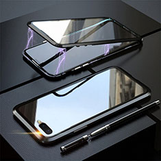 Luxury Aluminum Metal Frame Mirror Cover Case 360 Degrees T05 for Oppo R17 Neo Black