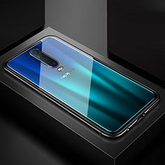 Luxury Aluminum Metal Frame Mirror Cover Case 360 Degrees T05 for Oppo RX17 Pro Black