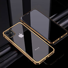 Luxury Aluminum Metal Frame Mirror Cover Case 360 Degrees T06 for Apple iPhone 12 Mini Gold