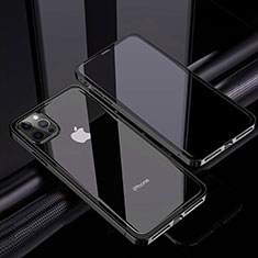 Luxury Aluminum Metal Frame Mirror Cover Case 360 Degrees T06 for Apple iPhone 12 Pro Black