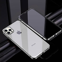 Luxury Aluminum Metal Frame Mirror Cover Case 360 Degrees T06 for Apple iPhone 12 Pro Max Silver