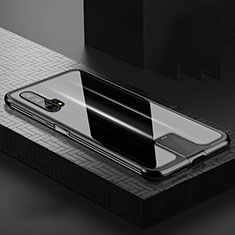 Luxury Aluminum Metal Frame Mirror Cover Case 360 Degrees T06 for Huawei Honor 20 Pro Black