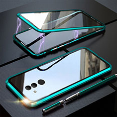 Luxury Aluminum Metal Frame Mirror Cover Case 360 Degrees T06 for Huawei Mate 20 Lite Green