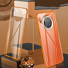 Luxury Aluminum Metal Frame Mirror Cover Case 360 Degrees T06 for Huawei Mate 30 5G Orange