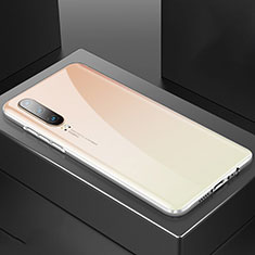 Luxury Aluminum Metal Frame Mirror Cover Case 360 Degrees T06 for Huawei P30 Gold