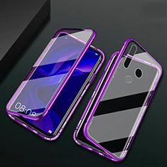 Luxury Aluminum Metal Frame Mirror Cover Case 360 Degrees T06 for Huawei P30 Lite New Edition Purple