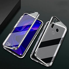 Luxury Aluminum Metal Frame Mirror Cover Case 360 Degrees T06 for Huawei P30 Lite New Edition Silver