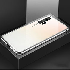 Luxury Aluminum Metal Frame Mirror Cover Case 360 Degrees T07 for Huawei Honor 20 Pro Pink