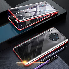 Luxury Aluminum Metal Frame Mirror Cover Case 360 Degrees T07 for Huawei Mate 30 Pro 5G Red