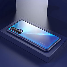 Luxury Aluminum Metal Frame Mirror Cover Case 360 Degrees T07 for Huawei Nova 6 Blue