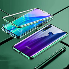 Luxury Aluminum Metal Frame Mirror Cover Case 360 Degrees T07 for Huawei P Smart+ Plus (2019) Green