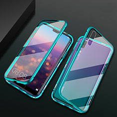 Luxury Aluminum Metal Frame Mirror Cover Case 360 Degrees T07 for Huawei P20 Green