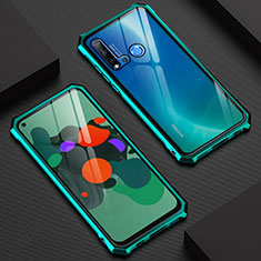 Luxury Aluminum Metal Frame Mirror Cover Case 360 Degrees T07 for Huawei P20 Lite (2019) Green